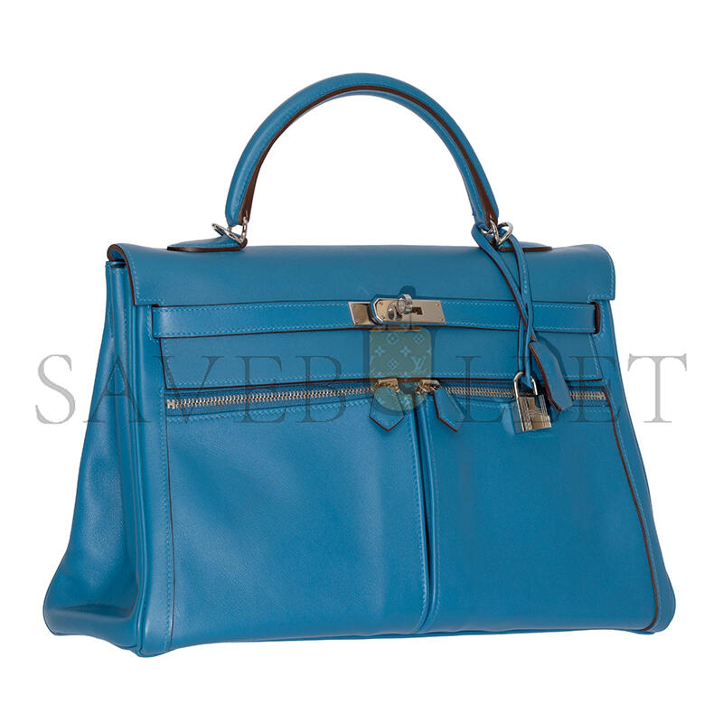 H**me5 master kelly lakis 35 blue hydra swift palladium hardware (35*24*12cm)